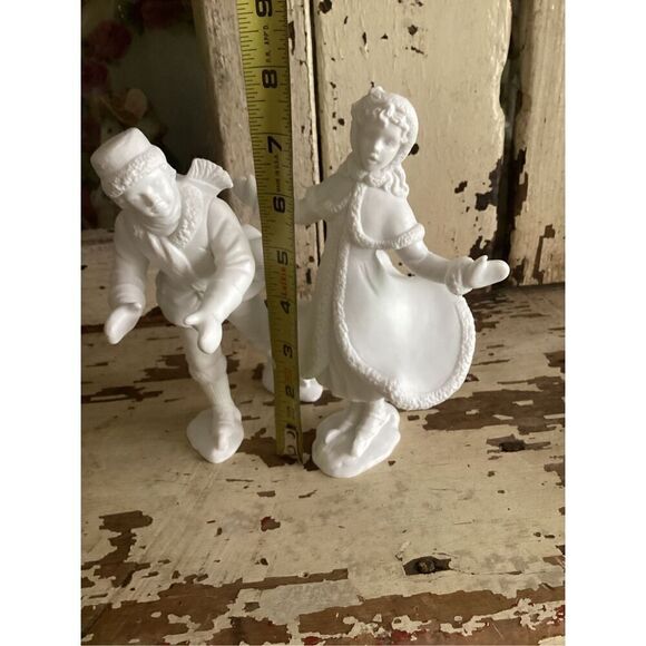 Department 56 Porcelain Winter Waltz Skaters Silhouette Holidays Retired - Picture 9 of 11